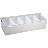 Winco - Condiment Holder, 5 Compartment with Stainless Steel Base