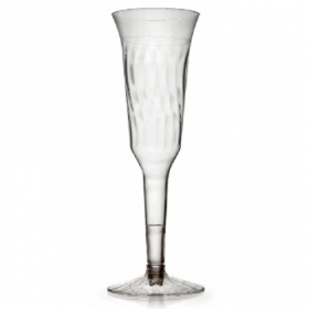 Fineline Settings - Flairware Champagne Flute, 5 oz, 2-piece Clear Plastic, 120 count