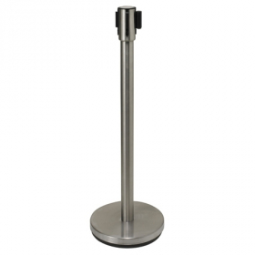 Winco - Stanchion Post with Retractable Belt, 36&quot; Stainless Post with 6.5&#039; Belt