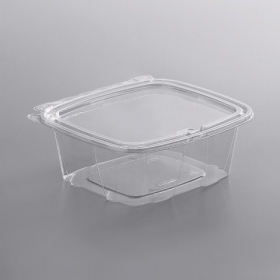 Dart - ClearPac SafeSeal Container with Flat Lid, 12 oz Clear PET Plastic, Tamper-Resistant and Tamp