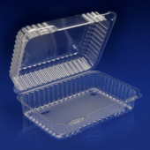 Sol-Pak - Container, 8x6x2 Oblong Clear Plastic Hinged Container