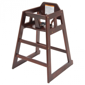 Winco - High Chair, Mahogany Wooden Finish, Unassembled