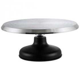 Winco - Cake Decorating Stand, 12&quot; Revolving Aluminum Allow with Cast Iron Base and Silicone Bottom