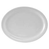 Tuxton - Colorado Platter with Narrow Rim, 9.75x7.25 Porcelain White, 24 count