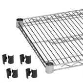 Wire Shelf, 21x36 Chrome Plated with 4 Set Plastic Clip, each