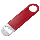 Winco - Bottle Opener, Flat with Red PVC Coating