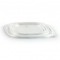 Anchor - Crystal Classics Lid, 8&quot; Clear Square PET Plastic, Fits 48 oz Bowls