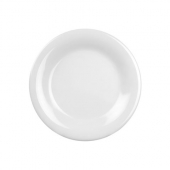 Plate, 7.875&quot; White Melamine with Wide Rim, 12 count