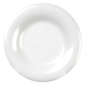 Plate, 10.5&quot; White Melamine with Wide Rim, 12 count