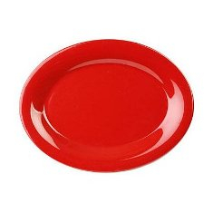 Platter, 9.5x7.25 Oval Pure Red Melamine