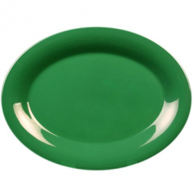 Platter, 13.5x10.5 Oval Green Melamine