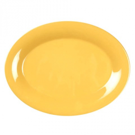 Platter, 13.5x10.5 Oval Yellow Melamine