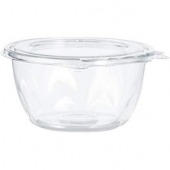 Dart - SafeSeal Bowl with Flat Lid, 16 oz Clear PET Plastic, Tamper-Resistant and Tamper Evident