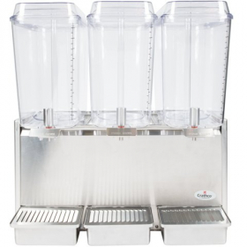 Crathco - Beverage Dispenser, Classic Bubbler Triple 5 Gallon Bowl,  Refrigerated Stainless Steel