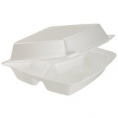 Dart - Container, 1 Compartment, White Foam Hinged with Lid, 8x8x3