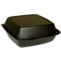 Dart - Container, 1 Compartment Black Foam Hinged with Lid, 8x8
