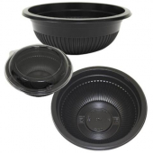 Donburi Bowl, 11.5 oz Black with Clear Plastic Lid, 600 count