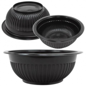 Donburi Bowl, 27.1 oz Black with Clear Plastic Lid, 300 count