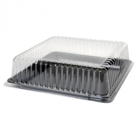 Fineline Settings - Platter Pleasers Cater Tray Dome Lid, 16&quot; Square Clear Plastic