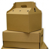 Delivery Box with Handle, 22x13.75x7.5 Large Plain Kraft, 10 count