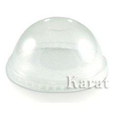 Karat - Cold Cup Dome Lid without Hole, Fits 12-24 oz, Clear PET Plastic