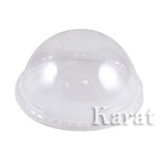 Karat - Cold Cup Dome Lid without Hole, Fits 9-12 oz, Clear PET Plastic