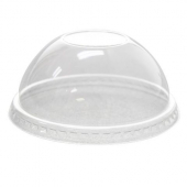 Karat - Dome Lid with no Hole, Fits 8-10 oz Cups, Clear PET Plastic