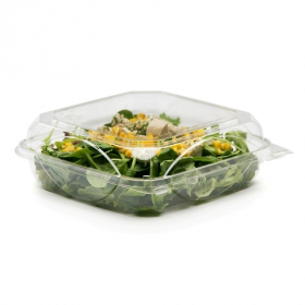 BottleBox - Food Container, 9x9 Clear Hinged PET Plastic