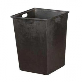 Oak Street - Trash Receptable Tote Box Liner with Hand Holes, 18x18x26 Black Plastic, 25 Gallon Capa