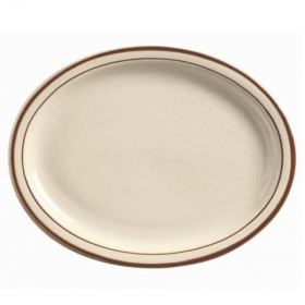 World Tableware - Desert Sand Platter, 9&quot; Oval Cream White Stoneware