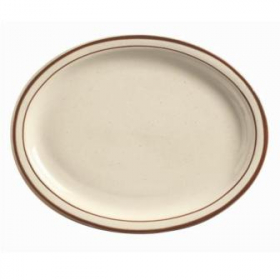 World Tableware - Desert Sand Platter, 13.25&quot; Oval Cream White Stoneware