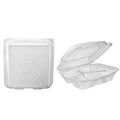 Dart - Container, 3 Compartment, White Foam Hinged with Lid, 9x8x3