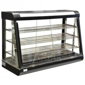 Omcan - Countertop Display Warmer with Adjustable Trays and Glass on all Sides, 47x19x32