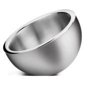 Winco - Angled Display Bowl, 2.25 Qt Double-Wall Stainless Steel, each