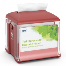 Tork - Xpressnap Caf&eacute; Tabletop Napkin Dispenser, Red, each