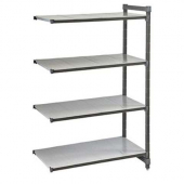 Cambro - Camshelving Elements Series Add-On Unit with 4 Solid Shelves, 18Dx36Lx64H Brushed Graphite