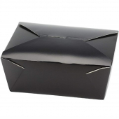 Eco-Box #1 Food Container, Poly Coated Black 4x3x2.5