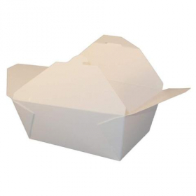 Eco-Box #4 Food Container, Poly Coated White 7x5x3.5