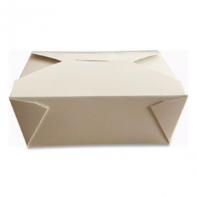 Bio-Box #8 Food Container, Poly Coated White 6x4.7x2.5, 300 count