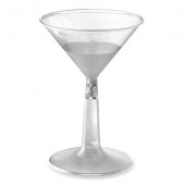 Emi Yoshi - Resposables Martini Glass, 6 oz Clear Plastic 2-Piece, 144 count
