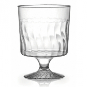 Fineline Settings - Flairware Wine Glass, 8 oz 1-piece Clear Plastic