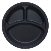 Ecopax - Pebble Series Plate, 10.25&quot; 3-Compartment Black, 400 count