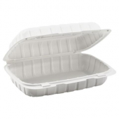 Karat Earth - Hinged Container, 9x6 White Mineral Filled PP Plastic, 250 count