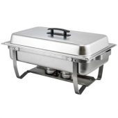 Winco - Chafer with Folding Stand, 8 Quart Full Size Stainless Steel