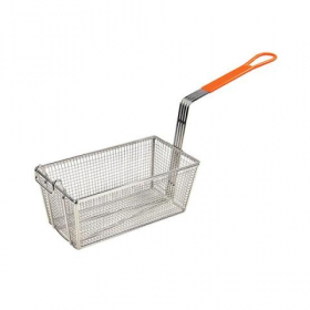 Winco - Fry Basket with 10.5&quot; Orange Handle, 12.125x5.375x6