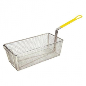 Winco - Fry Basket with 12&quot; Yellow Handle, 17x18.25x6