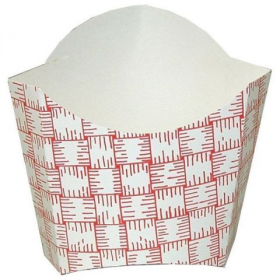 Fry Carton/Container, 6 oz Red Plaid Paper