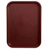 Winco - Fast Food Tray, 10x14 Burgundy Plastic