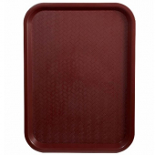 Winco - Fast Food Tray, 14x18 Burgundy Plastic