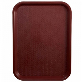 Winco - Fast Food Tray, 14x18 Burgundy Plastic, each